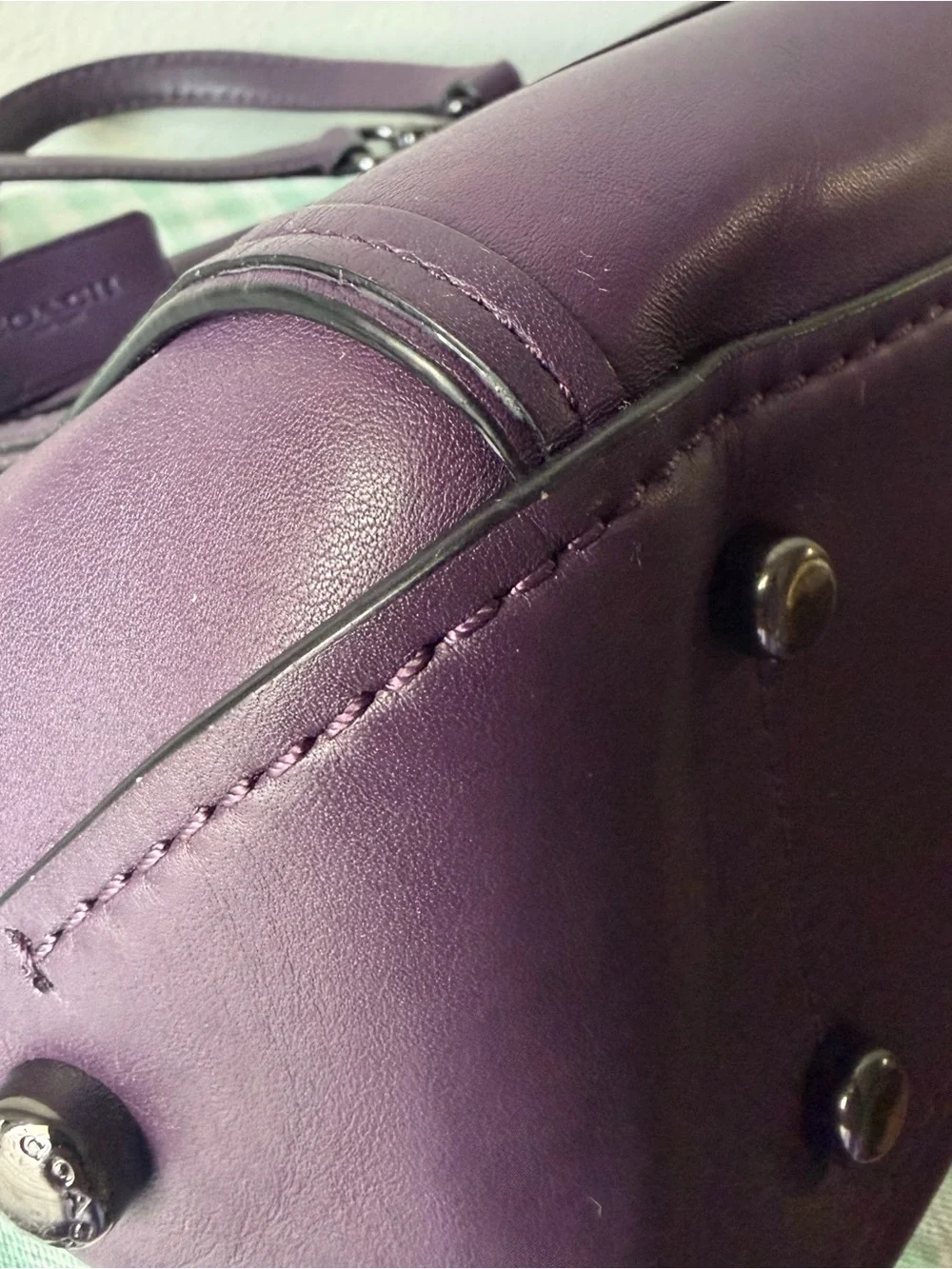 RARE Purple Coach 1941 Willow Floral Drifter Top Handle Satchel